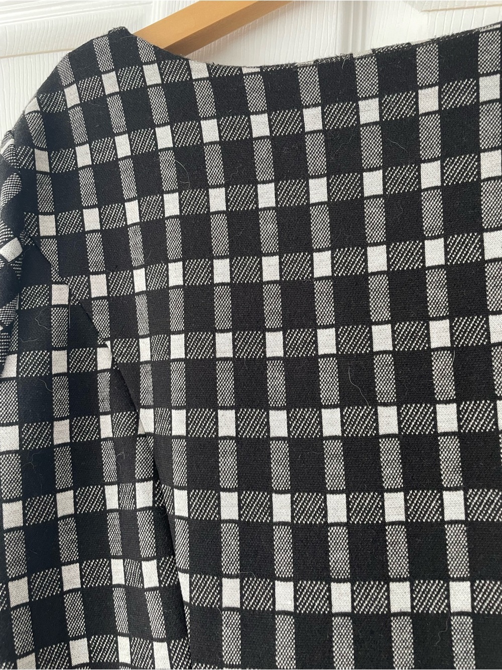 Checked Black and White Midi Dress - Classic Fit - Picture 2 of 4